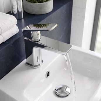 Prestige Kolt Mini Mono Basin Mixer Tap with Click Waste - Chrome | Product Image
