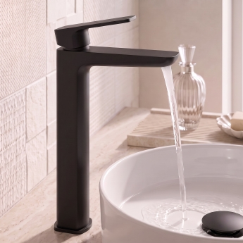 Prestige Kolt Tall Mono Basin Mixer Tap - Matt Black | Product Image