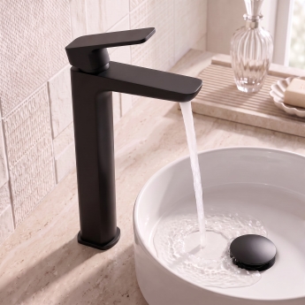 Prestige Kolt Tall Mono Basin Mixer Tap - Matt Black | Product Image