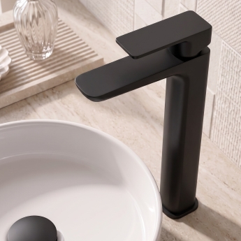 Prestige Kolt Tall Mono Basin Mixer Tap - Matt Black | Product Image