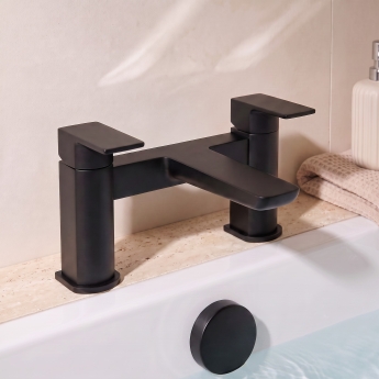 Prestige Kolt Bath Filler Tap Pillar Mounted - Matt Black | Product Image