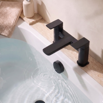 Prestige Kolt Bath Filler Tap Pillar Mounted - Matt Black | Product Image