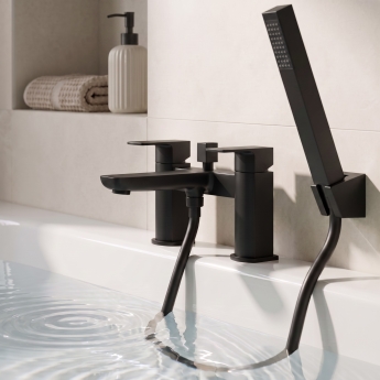 Prestige Kolt Bath Shower Mixer Tap with Shower Kit - Matt Black | Product Image