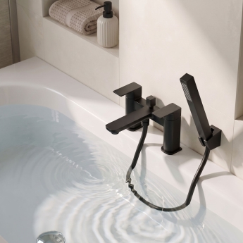 Prestige Kolt Bath Shower Mixer Tap with Shower Kit - Matt Black | Product Image