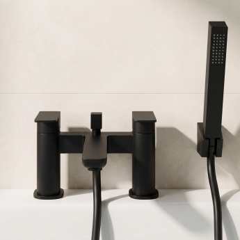 Prestige Kolt Bath Shower Mixer Tap with Shower Kit - Matt Black | Product Image