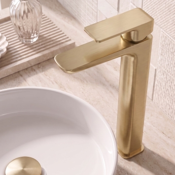 Prestige Kolt Tall Mono Basin Mixer Tap - Brushed Brass | Product Image