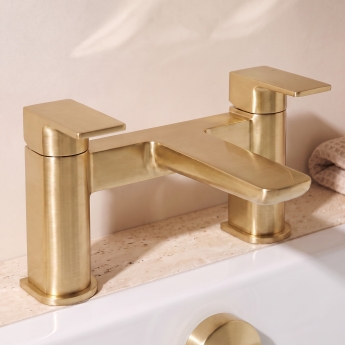 Prestige Kolt Bath Filler Tap Pillar Mounted - Brushed Brass | Product Image