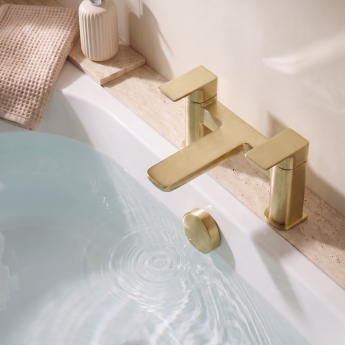 Prestige Kolt Bath Filler Tap Pillar Mounted - Brushed Brass | Product Image