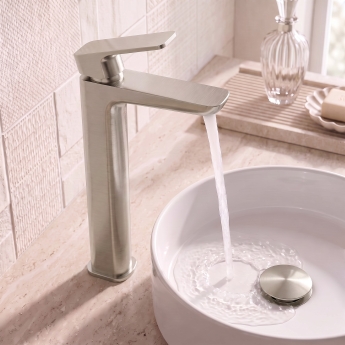 Prestige Kolt Tall Mono Basin Mixer Tap - Brushed Nickel | Product Image