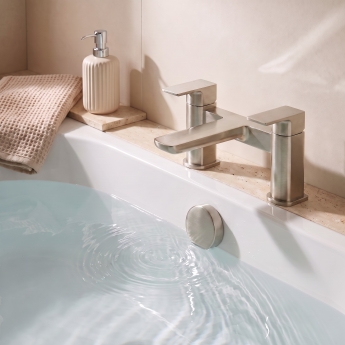 Prestige Kolt Bath Filler Tap Pillar Mounted - Brushed Nickel | Product Image