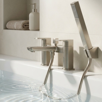 Prestige Kolt Bath Shower Mixer Tap with Shower Kit - Brushed Nickel | Product Image