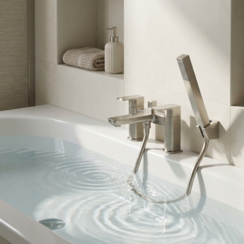 Prestige Kolt Bath Shower Mixer Tap with Shower Kit - Brushed Nickel | Product Image