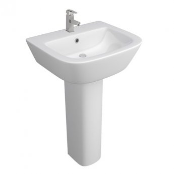 Prestige Project Round Basin with Full Pedestal 530mm Wide 1 Tap Hole