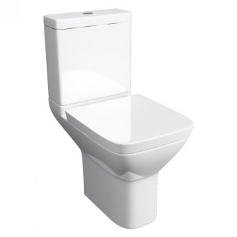 Prestige Project Square Close Coupled Toilet Push Button Cistern Soft Close Seat