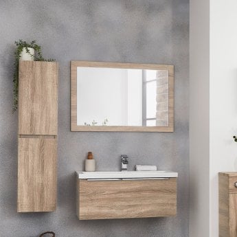 Prestige Kore Bathroom Mirror 900mm H x 600mm W - Sonoma Oak
