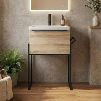 Prestige Kore Floor Standing 1-Drawer Vanity Unit with Basin 600mm Wide and Frame | Product Image