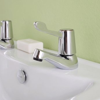 Prestige Leva 1/2 Basin Taps Pair Chrome | Product Image