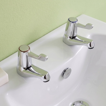 Prestige Leva 1/2 Basin Taps Pair Chrome | Product Image
