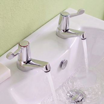 Prestige Leva 1/2 Basin Taps Pair Chrome | Product Image