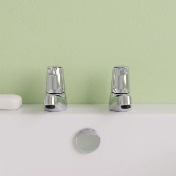 Prestige Leva 3/4 Bath Taps Pair - Chrome | Product Image