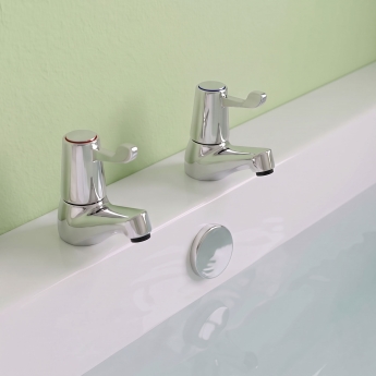 Prestige Leva 3/4 Bath Taps Pair - Chrome | Product Image