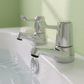 Prestige Leva 3/4 Bath Taps Pair - Chrome | Product Image