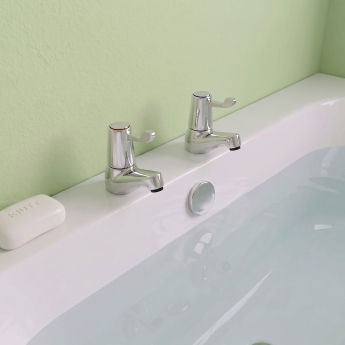 Prestige Leva 3/4 Bath Taps Pair - Chrome | Product Image