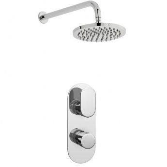 Prestige Logik Option 2 Thermostatic Concealed Shower Valve with Fixed Shower Head and Arm - Chrome