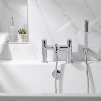 Prestige Logik Bath Shower Mixer Tap Pillar Mounted - Chrome | Product Image