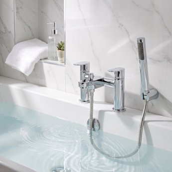 Prestige Logik Bath Shower Mixer Tap Pillar Mounted - Chrome | Product Image