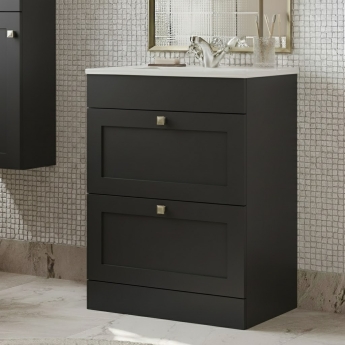 Prestige Merit 600mm 2-Drawer Floor Standing Vanity Unit | Product Image