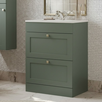 Prestige Merit 600mm 2-Drawer Floor Standing Vanity Unit | Product Image