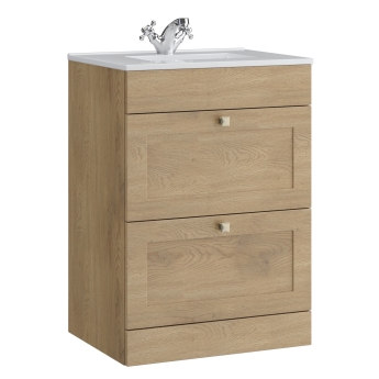 Prestige Merit 600mm 2-Drawer Floor Standing Vanity Unit | Product Image