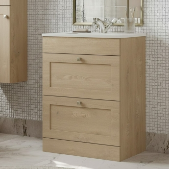 Prestige Merit 600mm 2-Drawer Floor Standing Vanity Unit | Product Image