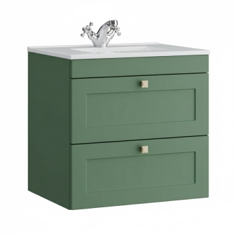 Prestige Merit 600mm 2-Drawer Wall Hung Vanity Unit | Product Image