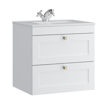 Prestige Merit 600mm 2-Drawer Wall Hung Vanity Unit | Product Image