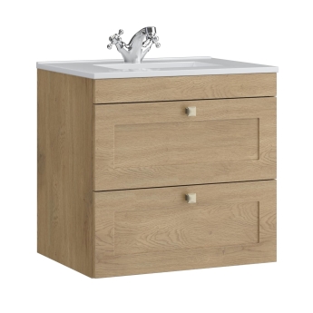 Prestige Merit 600mm 2-Drawer Wall Hung Vanity Unit | Product Image
