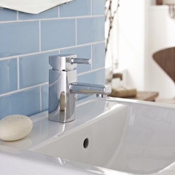 Prestige Mode Mini Mono Basin Mixer Tap with Click Waste - Chrome | Product Image