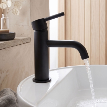 Prestige Nero Round Mono Basin Mixer Tap - Matt Black | Product Image