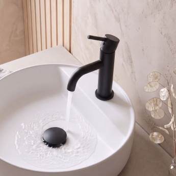 Prestige Nero Round Mono Basin Mixer Tap - Matt Black | Product Image