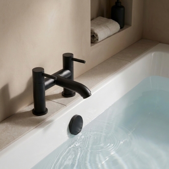 Prestige Nero Round Bath Filler Tap - Matt Black | Product Image