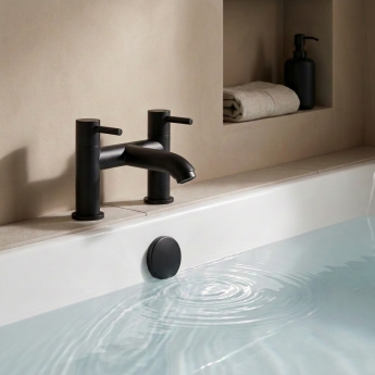 Prestige Nero Round Bath Filler Tap - Matt Black | Product Image