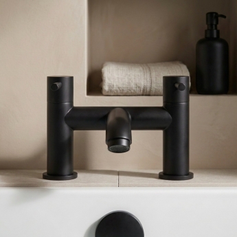 Prestige Nero Round Bath Filler Tap - Matt Black | Product Image