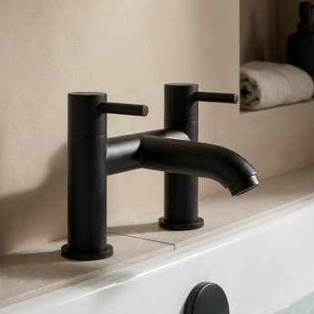 Prestige Nero Round Bath Filler Tap - Matt Black | Product Image