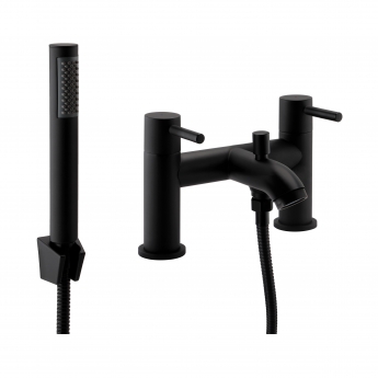 Prestige Nero Round Bath Shower Mixer Tap with Shower Kit - Matt Black
