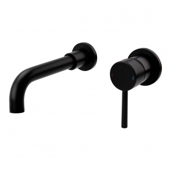 Prestige Nero Round Basin Mixer Tap Wall Mounted - Matt Black | Product Image