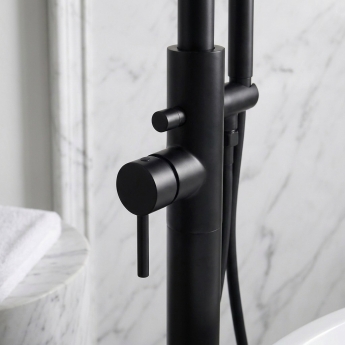 Prestige Nero Round Freestanding Bath Shower Mixer Tap - Matt Black | Product Image