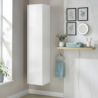 Prestige Note 362mm Wall Hung 1-Door Tall Storage Unit | Product Image