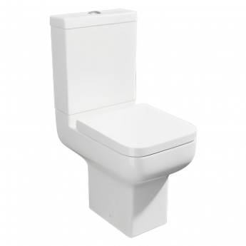 Prestige Options 600 Rimless Close Coupled Short Projection Toilet with Push Button Cistern - Soft Close Seat
