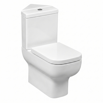 Prestige Options 600 Rimless Open Back Corner Close Coupled Toilet (inc Soft Close Seat) | Product Image